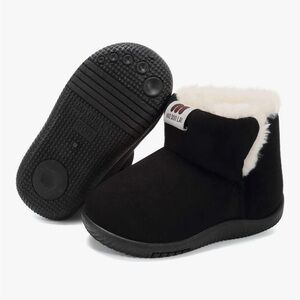 Kids Black Faux-Shearling Winter Boots - [Brand Unclear]